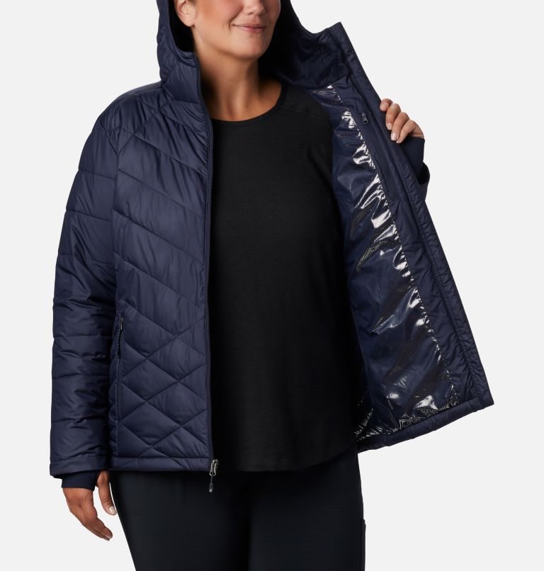 Women's Columbia Heavenly Hooded Jackets Navy | Plus Size CA-O83A6